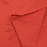Crêpe viscose Lily brodé feuillage rouge