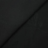 Crepe de viscosa Lily bordado follaje negro