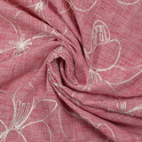 Toile brodée Ariel rose chiné