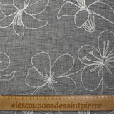 Toile brodée Ariel gris chiné
