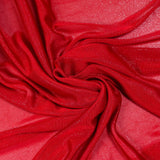 Maille fine Lurex argent fond rouge foncé