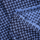 Jacquard polyviscose goutte d'eau fond marine