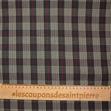 Popeline polycoton tissée-teinte à carreaux Jules fond marron