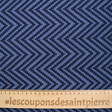 Jacquard polyviscose chevron fond marine