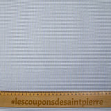 Popeline polycoton tissée-teinte à carreaux Adrien bleu et gris fond blanc