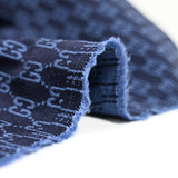 Jacquard polyviscose médaillon fond marine