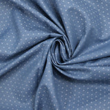 Popeline polycoton jacquard Léon fond bleu jeans