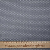 Popeline polycoton jacquard Léon fond gris