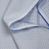Popeline polycoton jacquard Octave bleu marine et blanc