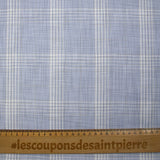 Popeline polycoton tissée-teinte à carreaux Rémi fond bleu