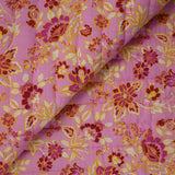 Double gauze padded double side Indian bihar pink and white background per meter