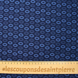 Jacquard polyviscose ovale fond marine