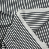 Tom gray and white striped woven-dyed polycotton poplin