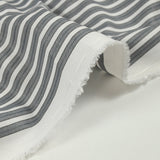 Tom gray and white striped woven-dyed polycotton poplin