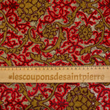 Maille lurex Versailles rouge fond doré