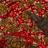 Maille lurex Versailles rouge fond doré