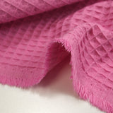 Coton 100% nid d'abeille rose bonbon