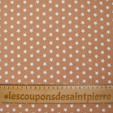 Coton imprimé étoile 1cm marron glacé