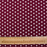 Coton imprimé étoile 1cm lie de vin