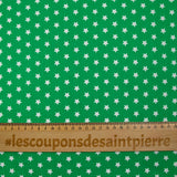 Coton imprimé étoile 1cm vert