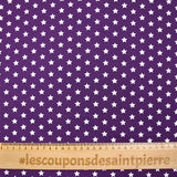 Coton imprimé étoile 1cm violet