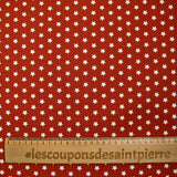 Coton imprimé étoile 1cm brique