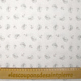 Piqué de coton imprimé hérisson et pois rose fond blanc