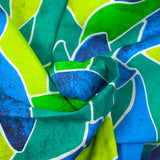 Polycoton imprimé forme vert et bleu