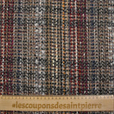 Tweed de laine mélangée Philippine fond grège et noir