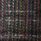 Tweed de laine mélangée Garance fond marron et marine