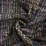 Tweed de laine mélangée Garance fond marron et marine