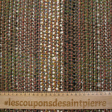 Tweed de laine mélangée Apolline fond vert forêt, camel et noir