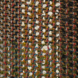Tweed de laine mélangée Apolline fond vert forêt, camel et noir