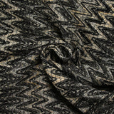 Tweed de coton et soie chevrons noir et gris