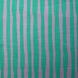 Coton et viscose imprimé doupionné rayé turquoise et mauve