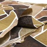 Polycoton imprimé forme marron et kaki
