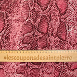 Mousseline imprimée reptile vieux rose