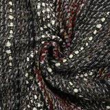 Tweed de laine mélangée Olympe rayé fond anthracite