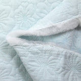 Double gauze quilted baby blue flowers