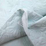 Double gauze quilted baby blue flowers