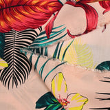 Viscose imprimée Honolulu fond rose clair