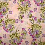 Satin 100% soie imprimé printemps fond rose clair