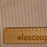 Coton fin tissé-teint Sophie rayé 2mm fond marron