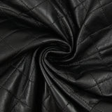 Simili cuir matelassé sur maille de laine mélangée noir