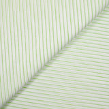 Coton fin tissé-teint rayé 1mm vert fond blanc