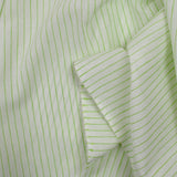 Coton fin tissé-teint rayé 1mm vert fond blanc