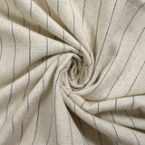 Polyviscose and striped linen Maud Ecru background