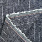 Polyviscose and striped linen Maud Wide blue background