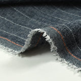 Polyviscose and striped linen Maud Wide blue background
