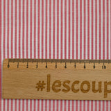 Coton tissé-teint rayé rouge 2mm fond blanc